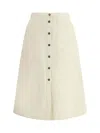 Moncler Shell Midi Skirt In White