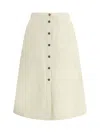 Moncler Shell Midi Skirt In White