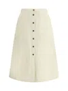 Moncler Shell Midi Skirt In White