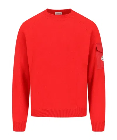 MONCLER SLEEVE-POCKET CREW-NECK SWEATER