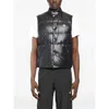 Moncler Restigo Quilted Vest With Logo Patch In Blue