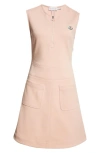 Moncler Floral-jacquard Cotton-twill Mini Dress In Mahogany Rose