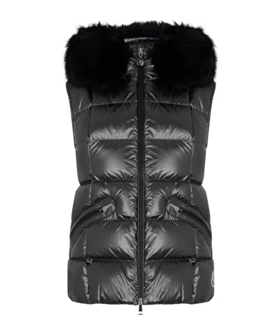 Moncler Sleeveless Down Jacket In Black