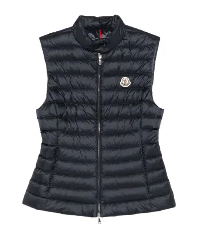 Moncler Sleeveless Down Jacket In Blue
