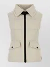 Moncler Grenoble Ivory Polyester Sleeveless Hallaine Down Jacket In Neutral