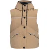 Moncler Sleeveless Hooded Down Jacket In Gold