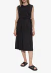Moncler Robe Longueur Genou En Coton In Black
