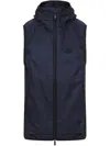 Moncler Moretan Zip-up Vest In Blue
