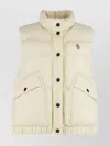Moncler Sleeveless Padded Vest High Collar In Neutral