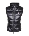 Moncler Grenoble Quilted Black Jacket With High Collar And Glossy Finish In Black