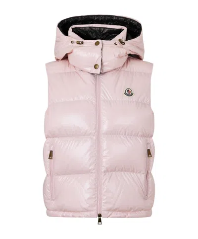 Moncler Sleeveless Quilted Down Vest In Pink
