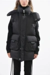 Moncler Sleeveless Sabela Down Jacket With Ton On Ton Monogram In Black