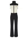 Moncler Belted Paneled Quilted Down Ski Suit In Multi