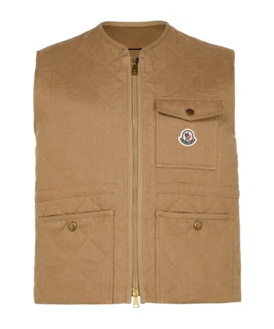 Moncler Sleeveless Vest In Beige