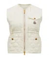 Moncler Vigny Diamond Quilted Linen Vest In Nude