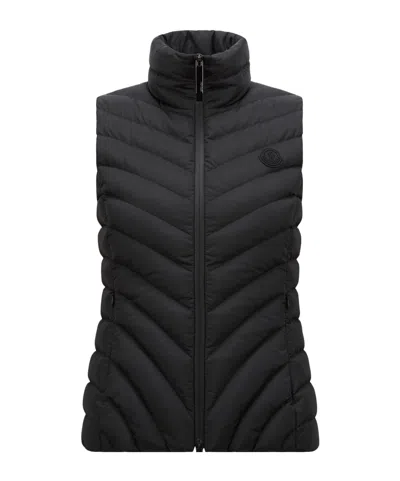 Moncler Sleevless Down Vest In Black