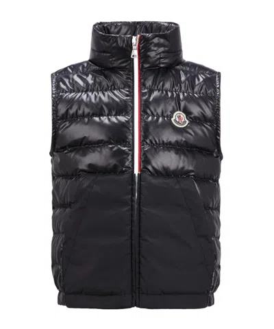 Moncler Sleevless Down Vest In Blue