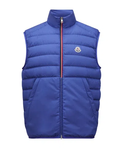 Moncler Sleevless Down Vest In Blue