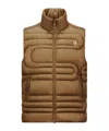 Moncler Sleevless Down Vest In Brown