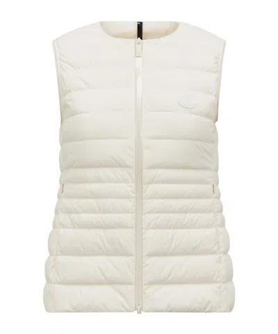 Moncler Sleevless Down Vest In Nude