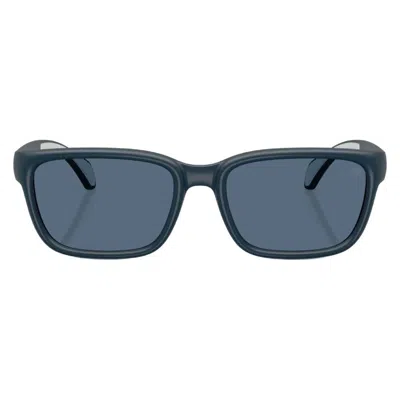 Moncler Slicka Dark Blue Rectangular Unisex Sunglasses Me8002 500880 55