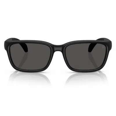 Moncler Slicka Dark Grey Rectangular Unisex Sunglasses Me8002 500687 55 In Black