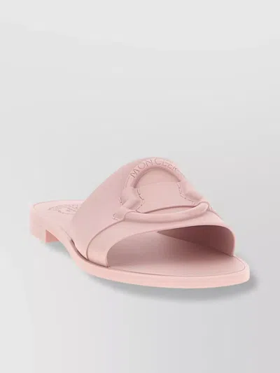 Moncler Slide Flat Sole Open Toe In Pink