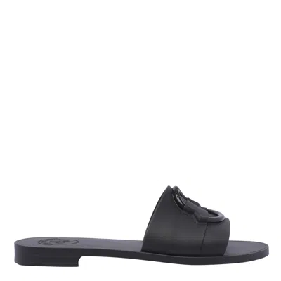 Moncler Slide Sandals In Black