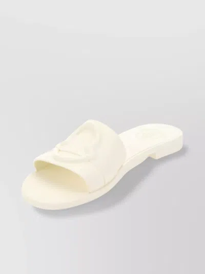 Moncler Slides Sandals Flat Sole Open Toe In Neutral