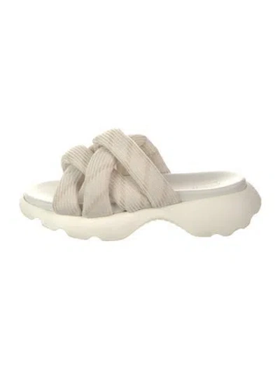 Pre-owned Moncler Slides In White