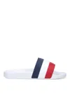 Moncler Basile Embossed Logo Slides In White