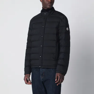 Moncler Slim-fit Down Jacket In Black Shell With Applied Logo