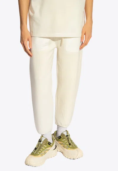 Moncler Slim Fit Paneled Track Pants In Cream