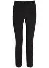 Moncler Slim Fit Stretch Fabric Trousers With Belt Loops And Side Pockets In Brown