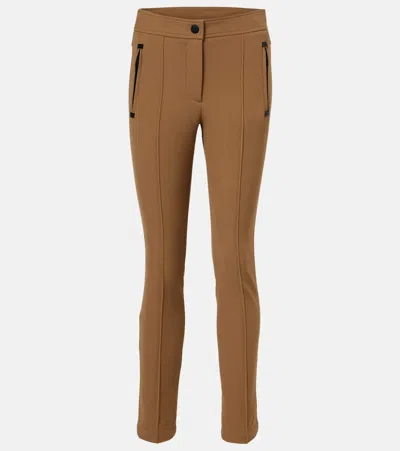 Moncler Slim Ski Pants In Neutral