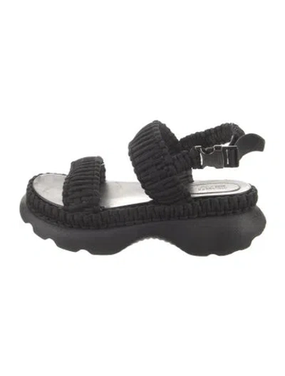 Pre-owned Moncler Slingback Sandals In Black