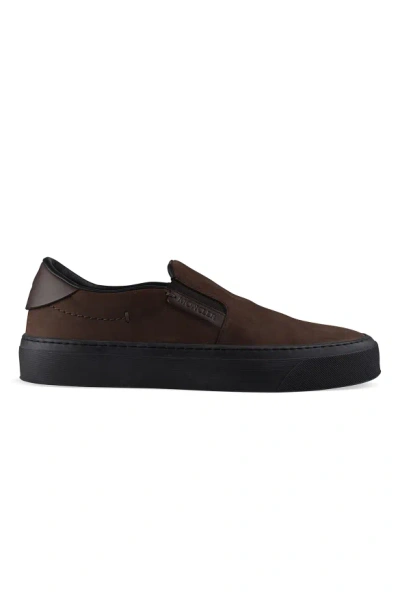 Moncler Slip On Monclub Sneakers In Brown
