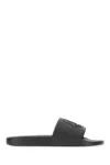 Moncler Black Rubber Slippers In Black