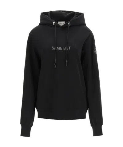 Moncler Slogan-print Hoodie In Black