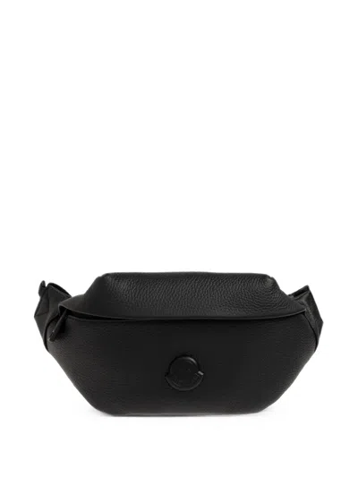 Moncler Small Durance Leather Belt Bag In Black