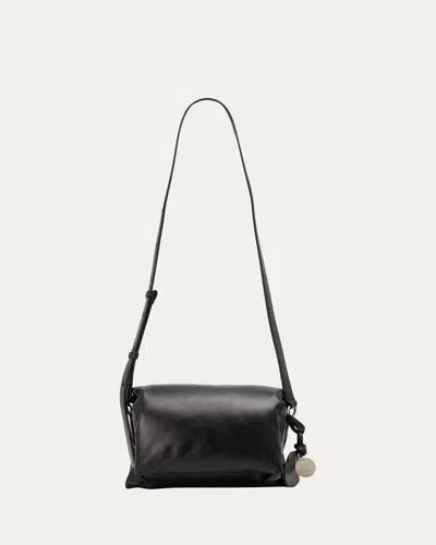 Moncler Small Leather Envelope Crossbody Bag In Black