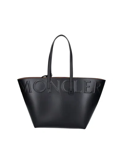 Moncler Small Tote Bag "very" In Black