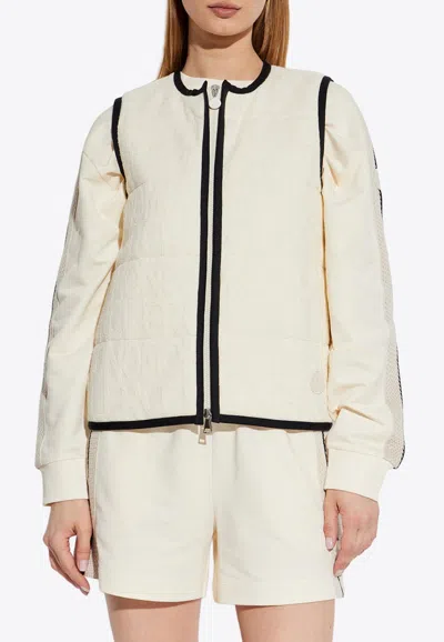 Moncler Smanicato Zip-up Vest In Neutral