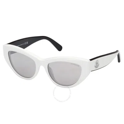 Moncler Smoke Mirror Cat Eye Ladies Sunglasses Ml0258-f 21c 53 In White