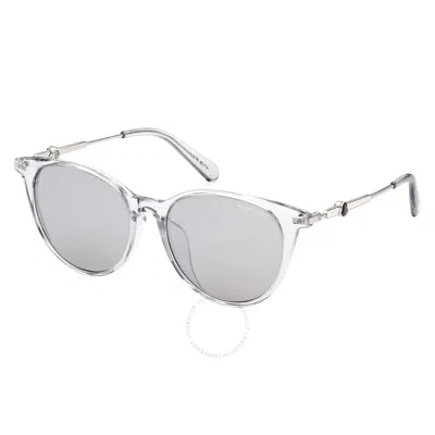 Moncler Smoke Mirror Oval Ladies Sunglasses Ml0226-f 20c 53 In Gray