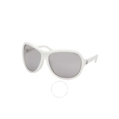 Moncler Smoke Mirror Oversized Ladies Sunglasses Ml0284 21c 69 In White