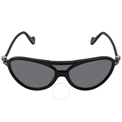 Moncler Smoke Mirror Pilot Unisex Sunglasses Ml0054 01c 00 In Black