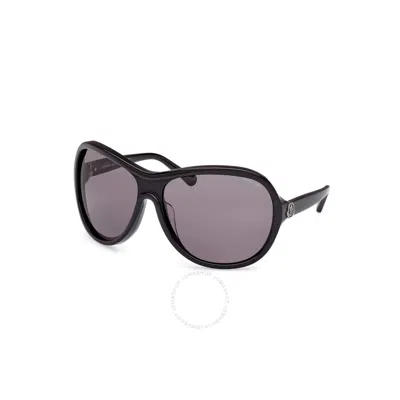 Moncler Smoke Oversized Ladies Sunglasses Ml0284 01a 69 In Black
