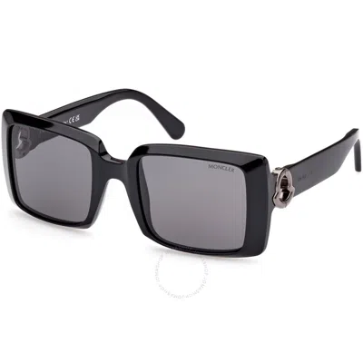 Moncler Smoke Square Ladies Sunglasses Ml0244 01a 53 In Black