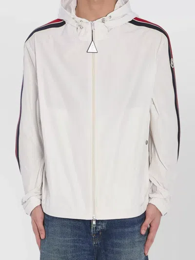 Moncler Snap Button Cuffs Hooded Jacket In White